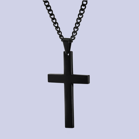 1 Pc Simple Cross Necklace Pendant Christian Jesus Metal Polished Unisex Fashion Prayer Choker Chain Unisex Fashion Jewelry